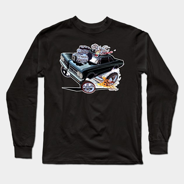 GOATINATOR 1964 GTO black Long Sleeve T-Shirt by vincecrain